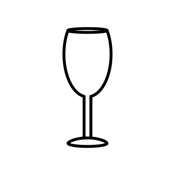 Skleněná ikona šampaňského, liniový styl — Stockový vektor