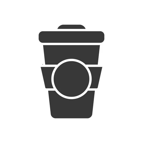 Tragbare Kaffeetasse Ikone, Silhouette-Stil — Stockvektor