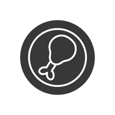 Tavuk budu ikonlu yemek, siluet tarzı.