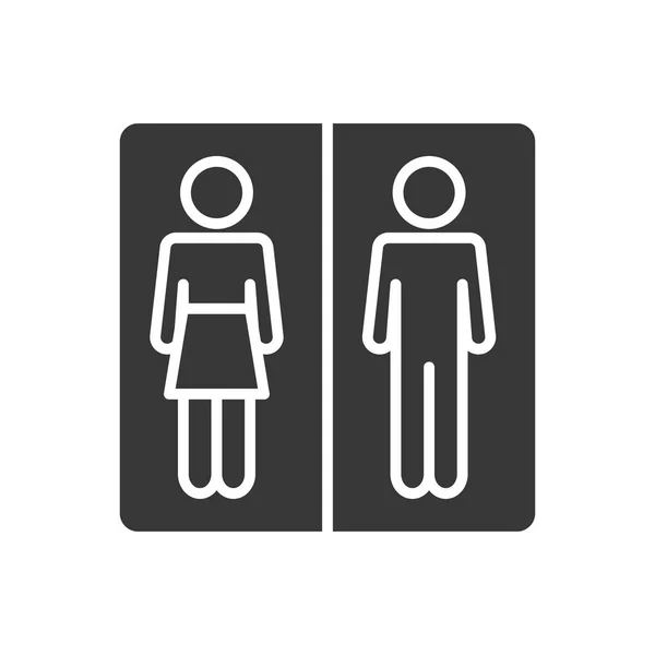 Icône de panneau de toilette, style silhouette — Image vectorielle