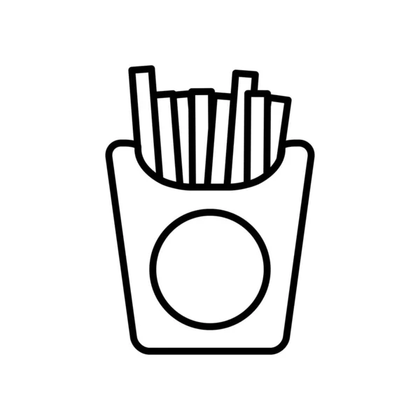 Icono de la caja de papas fritas, estilo línea — Vector de stock