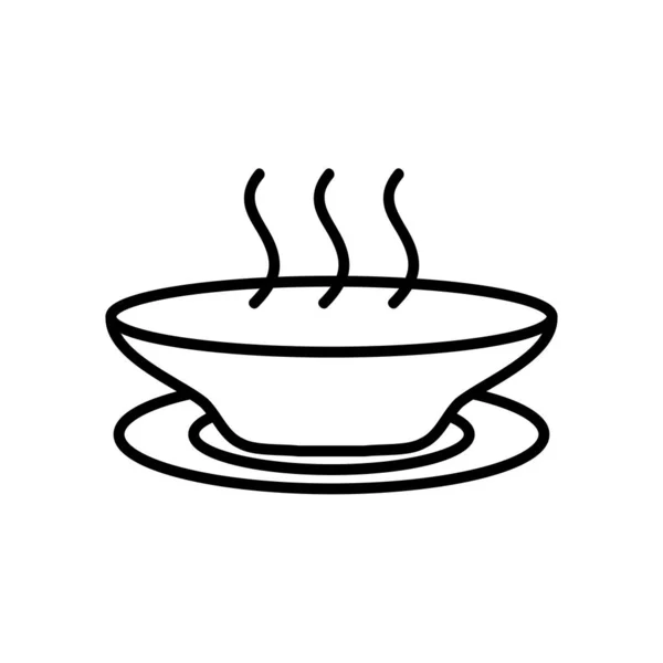 Икона горячее блюдо, стиль линии — стоковый вектор