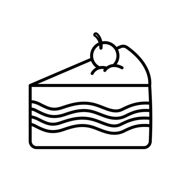 Κομμάτι του εικονιδίου τούρτα, στυλ γραμμή — Διανυσματικό Αρχείο