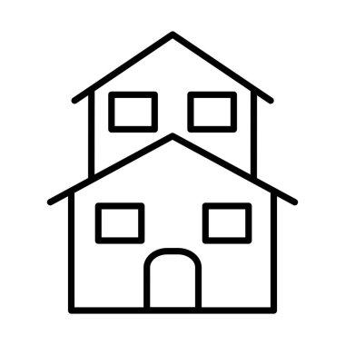 iki katlı ev simgesi, satır biçimi