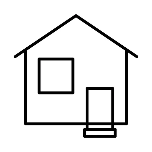 Dům s dveřmi a oknem, linie styl — Stockový vektor