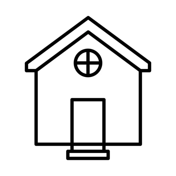 Haus Vorderseite Symbol, Linie Stil — Stockvektor