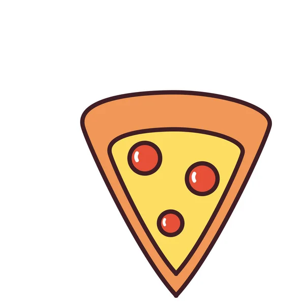 Ligne de pizza et design vectoriel icône de style de remplissage — Image vectorielle
