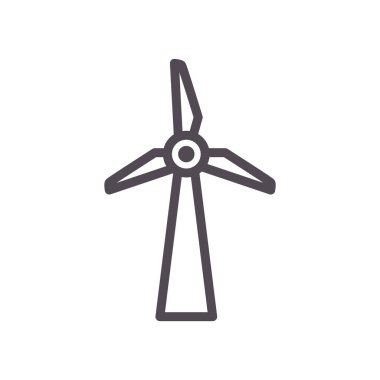 eco rüzgar değirmeni çizgisi biçim vektör tasarımı