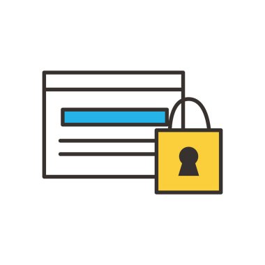 Asma kilit satırlı web sitesi ve biçim vektör tasarımını doldur