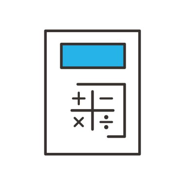 hesap makinesi aracı satırı ve biçim ikonu vektör tasarımını doldur