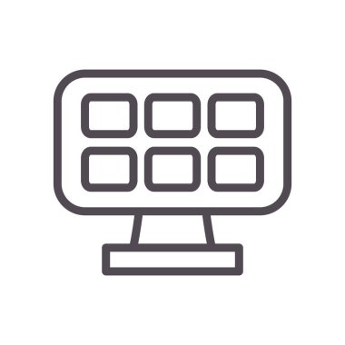 Güneş paneli çizgi biçim vektör tasarımı