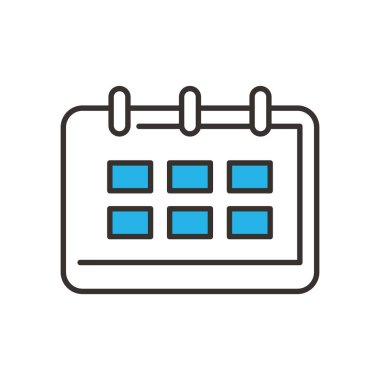 takvim satırı ve biçim ikon vektör tasarımı