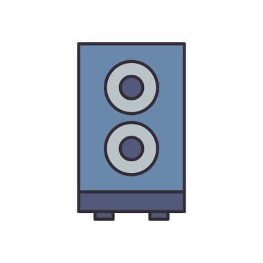 hoparlör satırı ve biçim ikonu vektör tasarımı