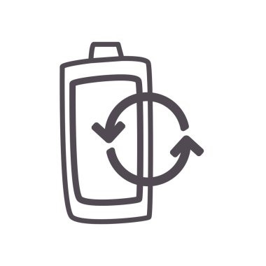 Geri dönüşüm okları satır biçimi vektör tasarımı ile eko bataryası