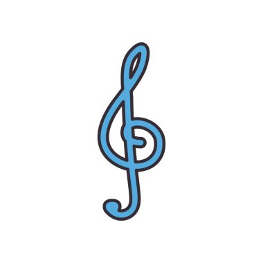 treble clef müzik nota satırı ve biçim ikon vektör tasarımı