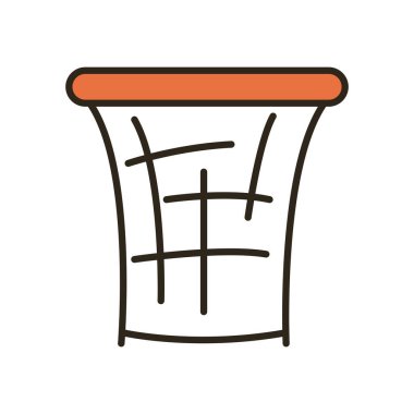 Basketbol çizgisinin basket potası ve biçim ikonu vektör tasarımını doldur