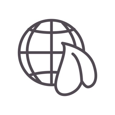 Yaprak çizgisi biçim vektör tasarımına sahip küresel küre