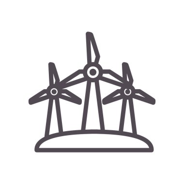 Eko rüzgar değirmenleri çizgi biçim vektör tasarımı