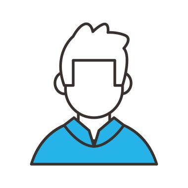 avatar adam çizgisi ve biçim simgesi vektör tasarımını doldur