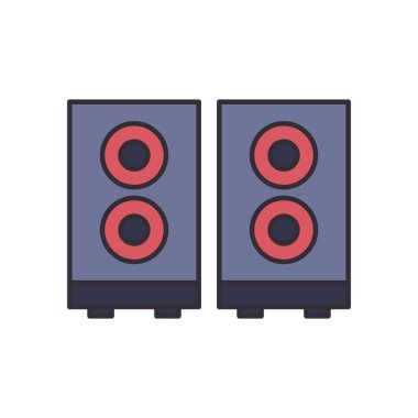 hoparlör satırı ve biçim ikonu vektör tasarımını doldur