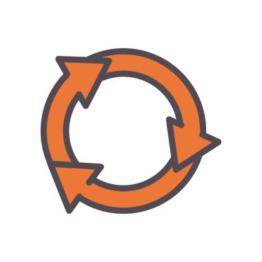 eco geri dönüşüm okları satırı ve biçim ikon vektör tasarımı