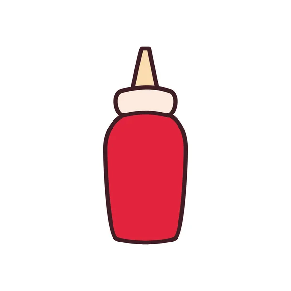 Sauce Flasche Linie und Füllen Stil-Symbol Vektor-Design — Stockvektor