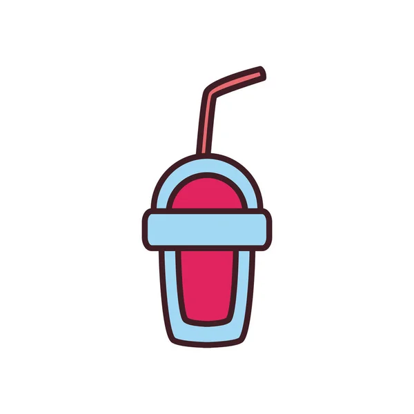 Juice mugg dryck linje och fyll stil ikon vektor design — Stock vektor