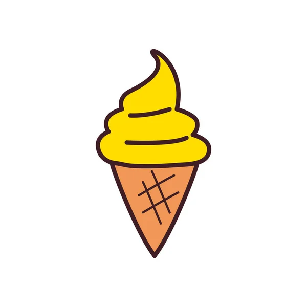 Línea de cono de helado y diseño de vectores icono de estilo de relleno — Archivo Imágenes Vectoriales