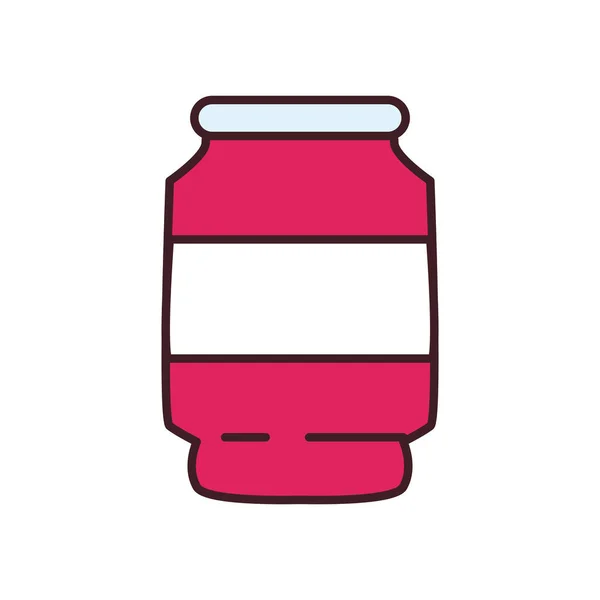Soda peut boire ligne et remplir la conception vectorielle icône de style — Image vectorielle