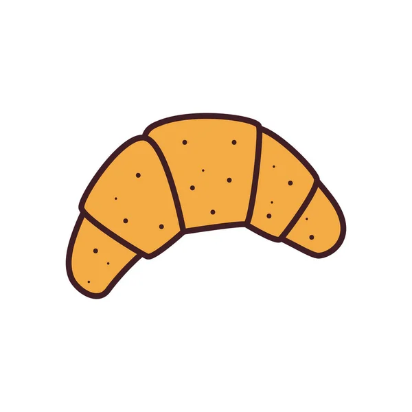 Línea de pan croissant y relleno icono de diseño de vectores de estilo — Vector de stock