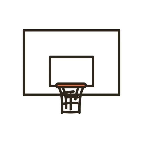 Backboard de linha de basquete e design de vetor ícone de estilo de preenchimento — Vetor de Stock