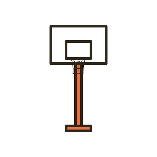 Передняя панель баскетбольной линии и стиль заливки иконка векторный дизайн — стоковый вектор