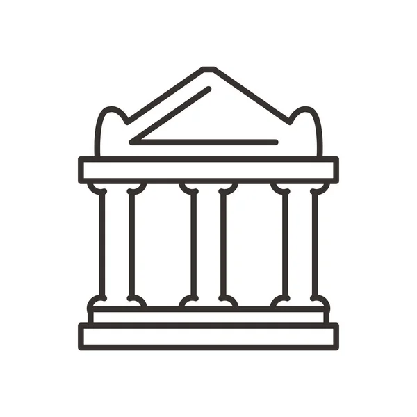Línea de construcción del banco y el estilo de relleno icono de diseño vectorial — Vector de stock