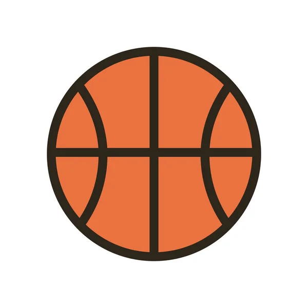Bola de la línea de baloncesto y el estilo de relleno icono diseño vectorial — Archivo Imágenes Vectoriales
