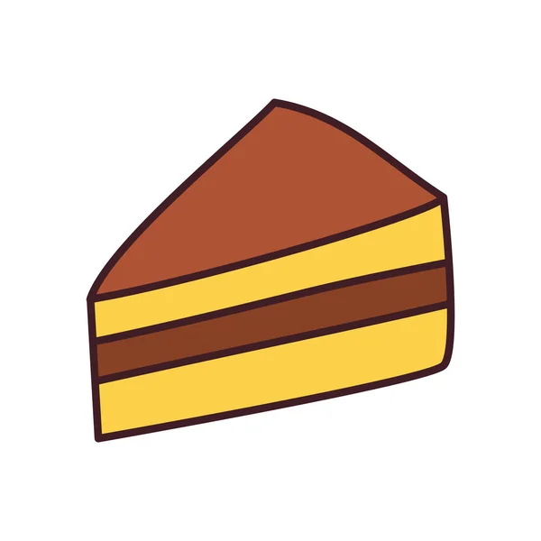 Sladký dort řádek a výplň styl ikony vektor design — Stockový vektor