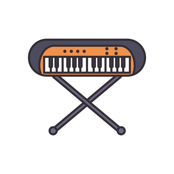 Keyboard instrument line and fill style icon vector design — Stock Vector