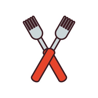 çatal çizgisi ve biçim ikonu vektör tasarımı