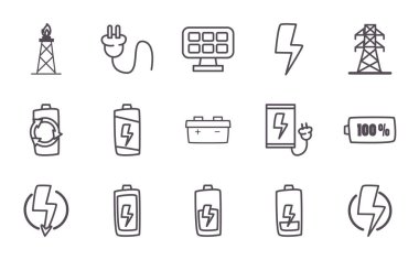 eko enerji ve enerji çizgisi biçim vektör tasarımı