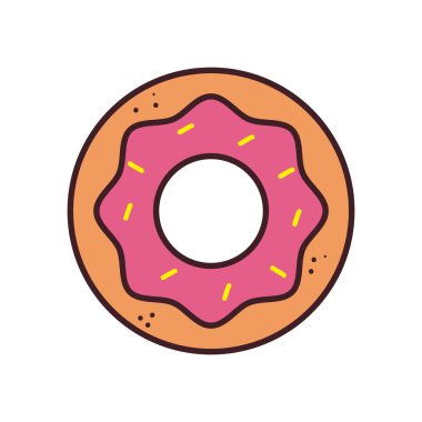 Donut satırı ve biçim ikonu vektör tasarımını doldur