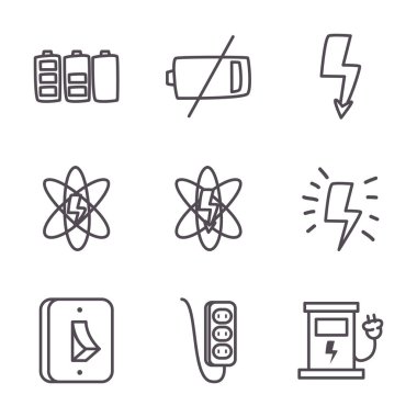 eko enerji ve enerji çizgisi biçim vektör tasarımı