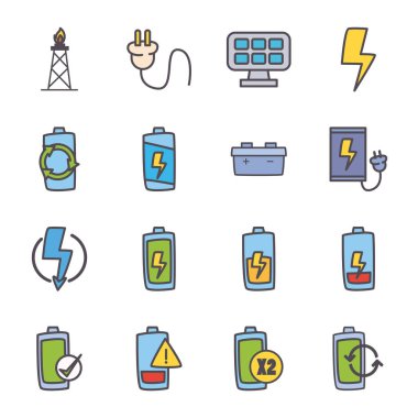 eko enerji ve enerji hattı ve biçim simgesi vektör dizaynı