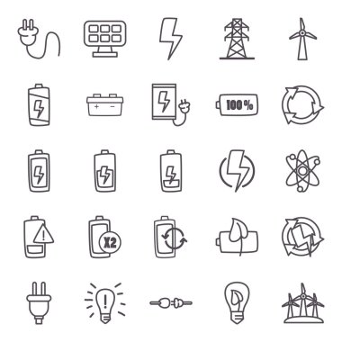 eko enerji ve enerji çizgisi biçim vektör tasarımı