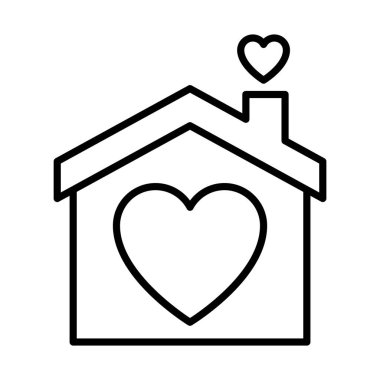 kalp simgesi olan ev, satır biçimi