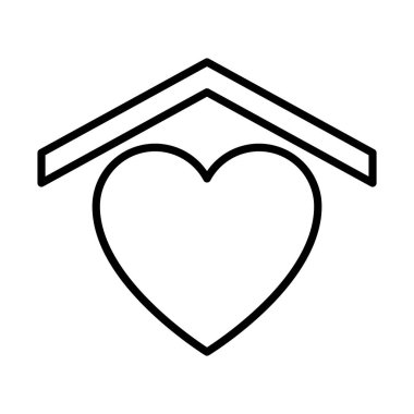 ev çatısı ve kalp simgesi, satır biçimi