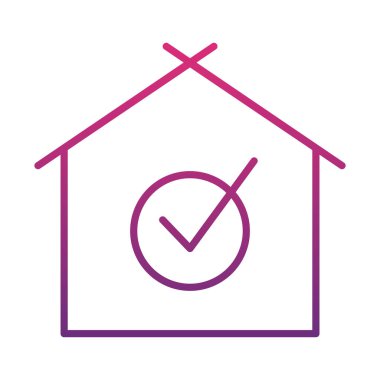 işaretleme simgesine sahip ev, gradyan biçimi