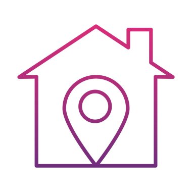 konum simgesi olan ev, gradyan biçimi