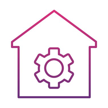 vites tekeri simgesi olan ev, gradyan biçimi