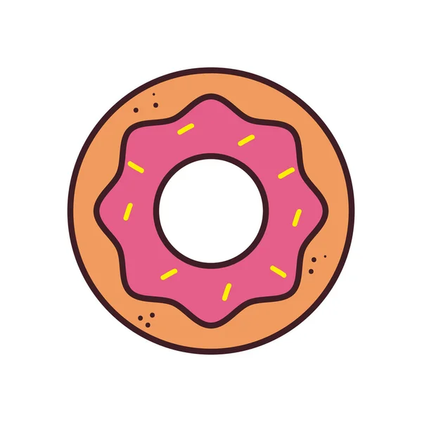 Donut line and fill style icon vector design — Stock Vector