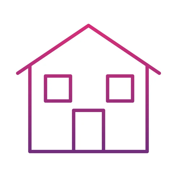Huis met ramen icoon, gradiënt stijl — Stockvector