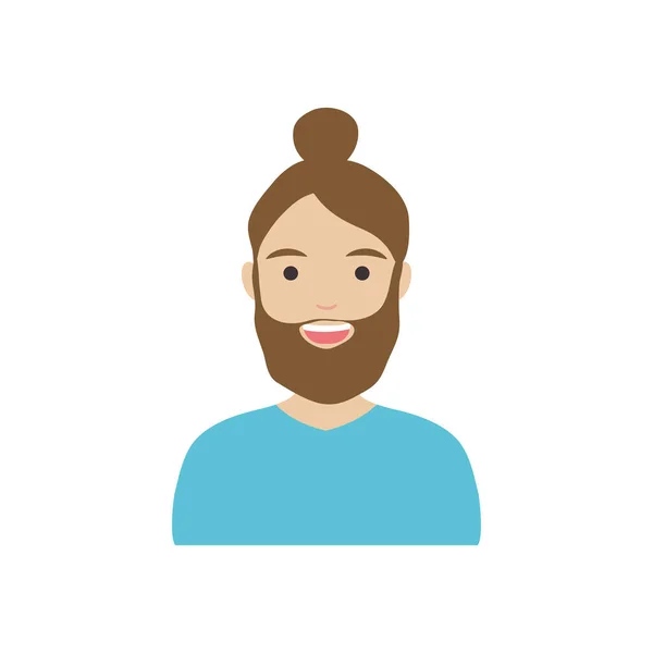 Diversité gens concept, dessin animé jeune femme avec barbe, style plat — Image vectorielle